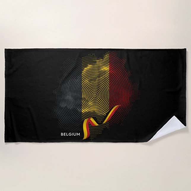 Toalla De Playa Bandera de Bélgica (Anverso)