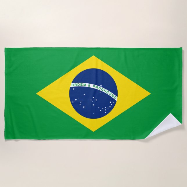 Toalla De Playa Bandera de Brasil (Anverso)