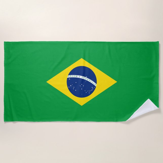 Toalla De Playa Bandera de Brasil (Anverso)