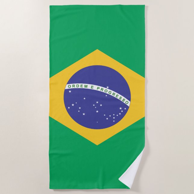 Toalla De Playa Bandera de Brasil (Anverso)