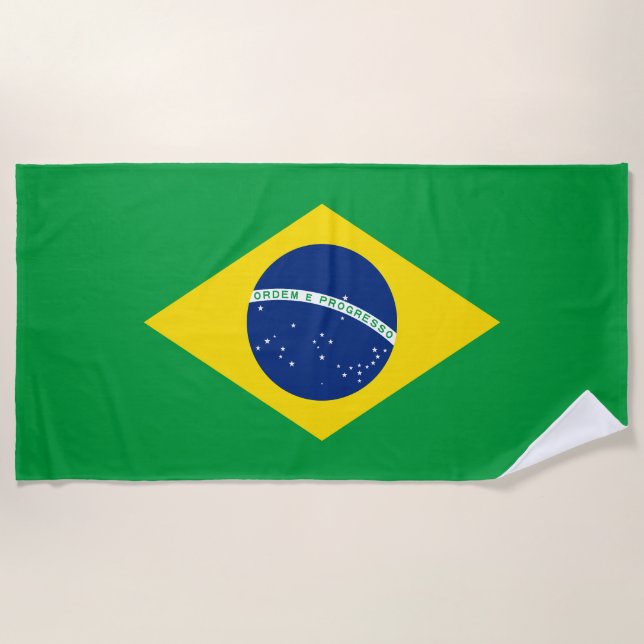 Toalla De Playa Bandera de Brasil Patriótica (Anverso)