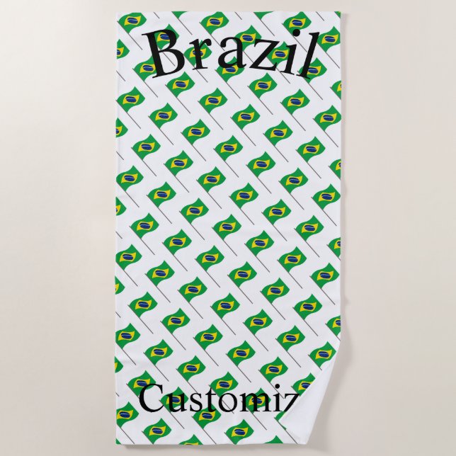 Toalla De Playa Bandera de Brasil Thunder_Cove (Anverso)