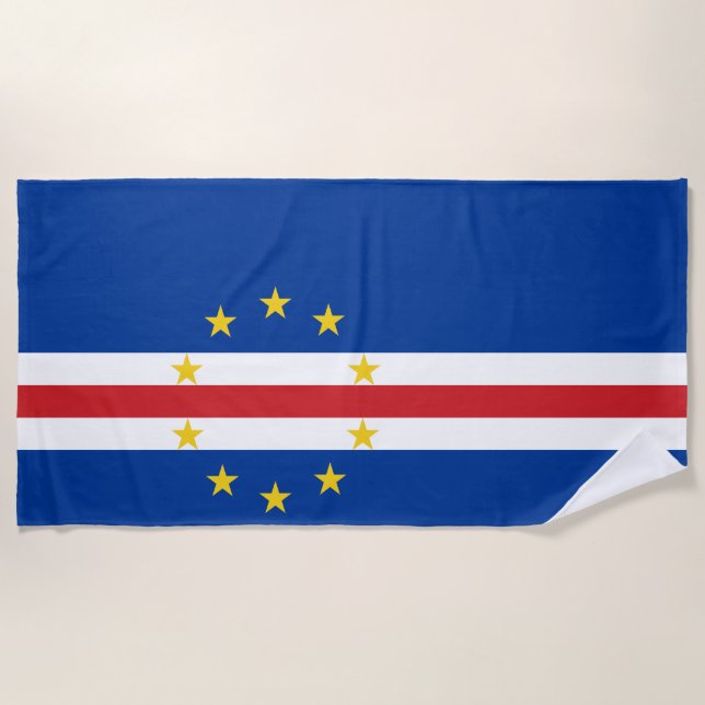 Toalla De Playa Bandera de Cabo Verde (Cabo Verde) (Anverso)