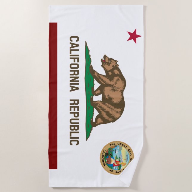 Toalla De Playa Bandera de California (Anverso)