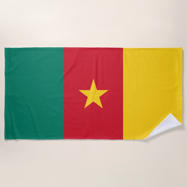 Toalla De Playa Bandera de Camerún Patriótico (Anverso)
