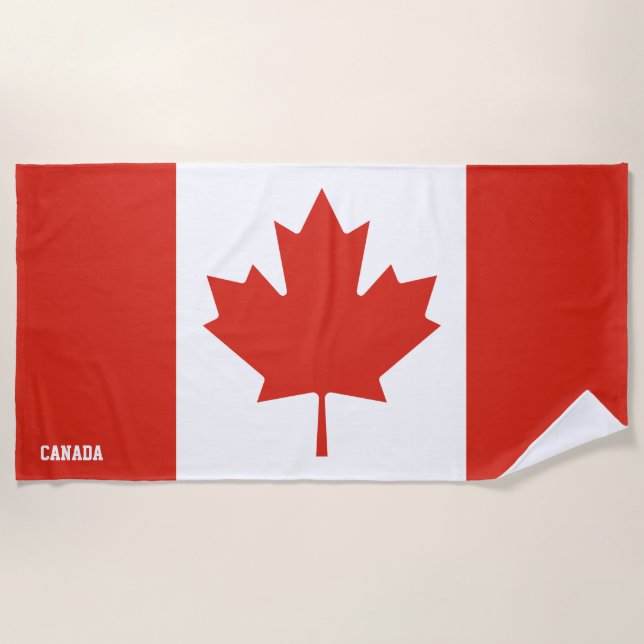 Toalla De Playa Bandera de Canadá espléndido patriótico (Anverso)