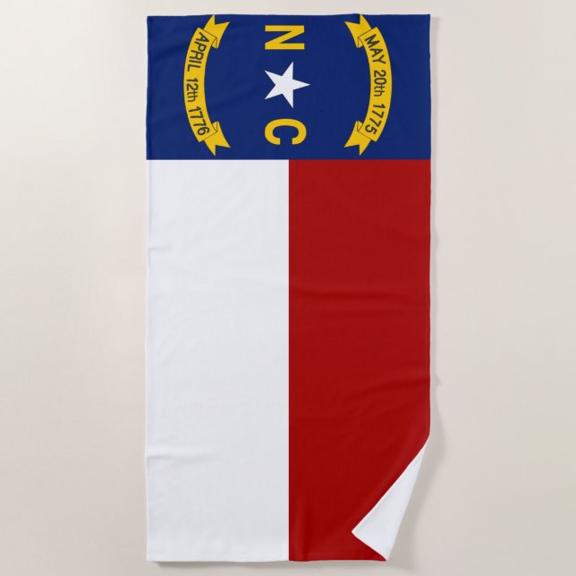 Toalla De Playa Bandera de Carolina del Norte (Anverso)