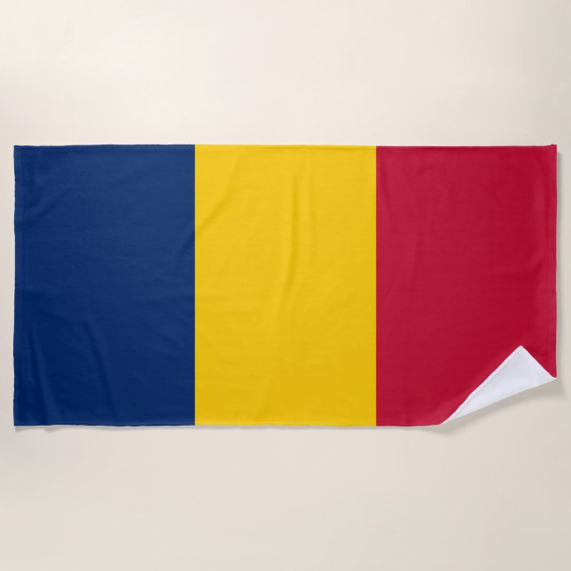 Toalla De Playa Bandera de Chad (Anverso)