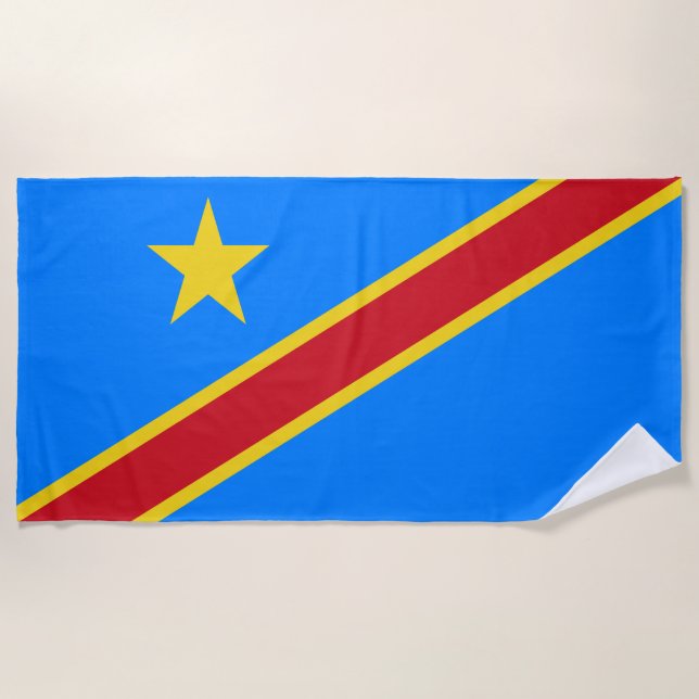 Toalla De Playa Bandera de Congo Kinshasa (Anverso)