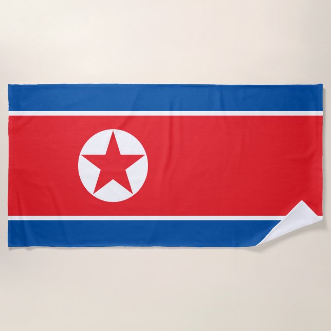 Toalla De Playa Bandera de Corea del Norte (Anverso)