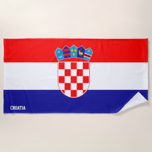 Toalla De Playa Bandera de Croacia espléndida patriótica