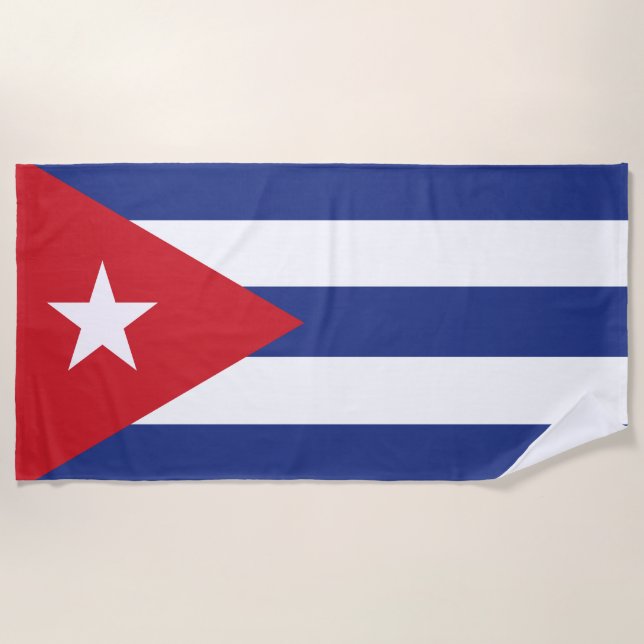 Toalla De Playa Bandera de Cuba (Anverso)