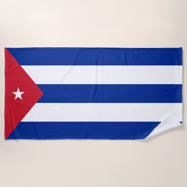 Toalla De Playa Bandera de Cuba (Anverso)