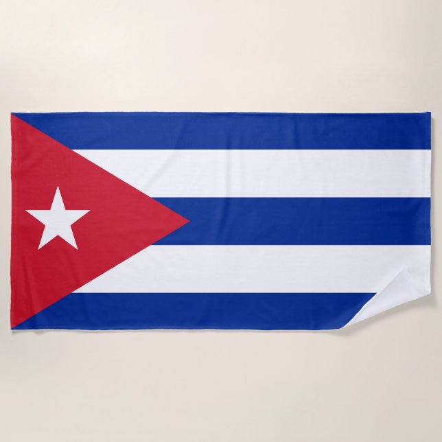 Toalla De Playa Bandera de Cuba (Anverso)