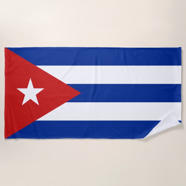 Toalla De Playa Bandera de Cuba (Anverso)