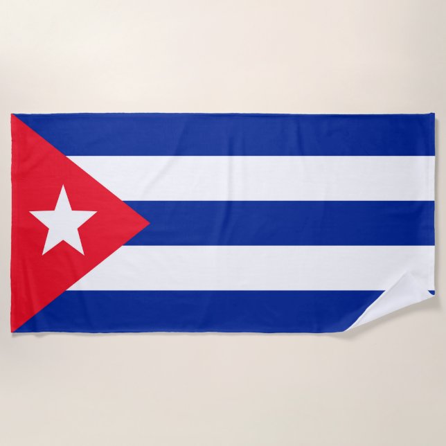 Toalla De Playa Bandera de Cuba (Anverso)