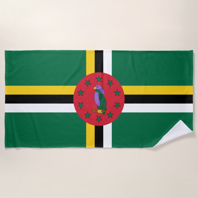 Toalla De Playa Bandera de Dominica (Anverso)