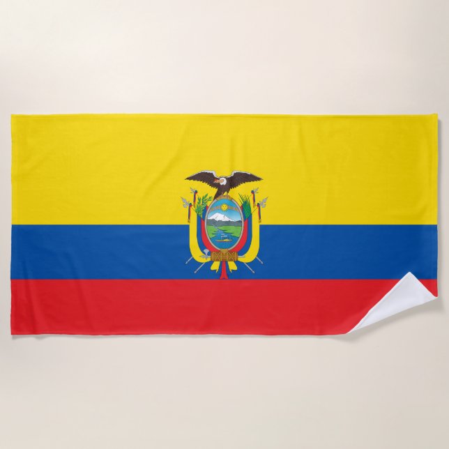 Toalla De Playa Bandera de Ecuador (Anverso)