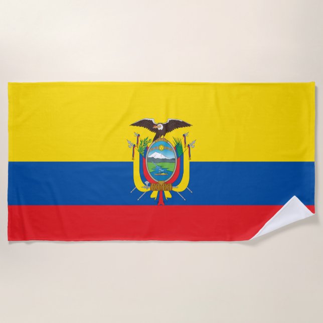 Toalla De Playa Bandera de Ecuador (Anverso)