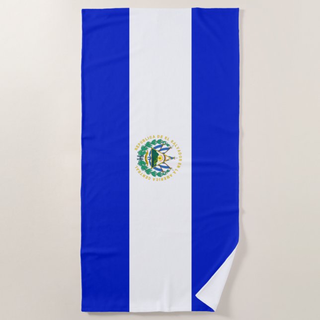 Toalla De Playa Bandera de El Salvador (Anverso)