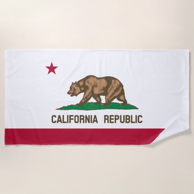 Toalla De Playa Bandera de estado de California (Anverso)