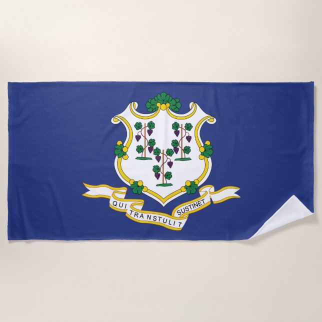 Toalla De Playa Bandera de estado de Connecticut (Anverso)