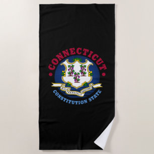 TOALLA DE PLAYA BANDERA DE ESTADO DE CONSTITUCIÓN DE CONECTICUACIÓ