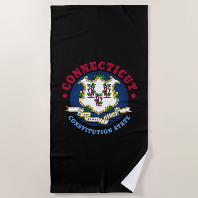 TOALLA DE PLAYA BANDERA DE ESTADO DE CONSTITUCIÓN DE CONECTICUACIÓ (Anverso)