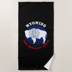 TOALLA DE PLAYA BANDERA DE ESTADO DE IGUALDAD DE WYOMING