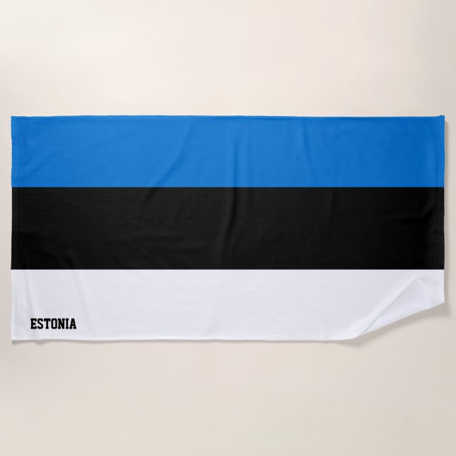 Toalla De Playa Bandera de Estonia espléndida patriótica (Anverso)