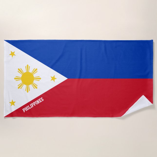 Toalla De Playa Bandera de Filipinas espléndido patriótico (Anverso)