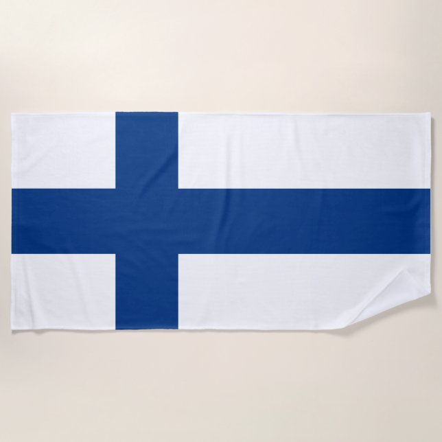 Toalla De Playa Bandera de Finlandia Blue Cross Suomi (Anverso)