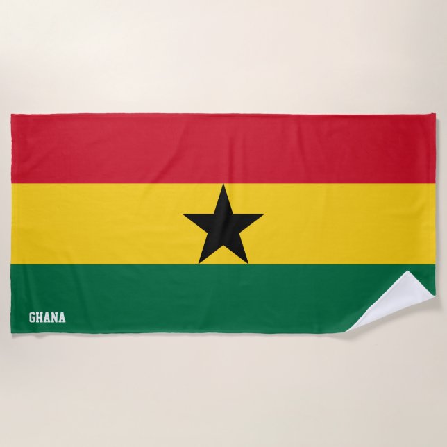 Toalla De Playa Bandera de Ghana espléndida patriótica (Anverso)