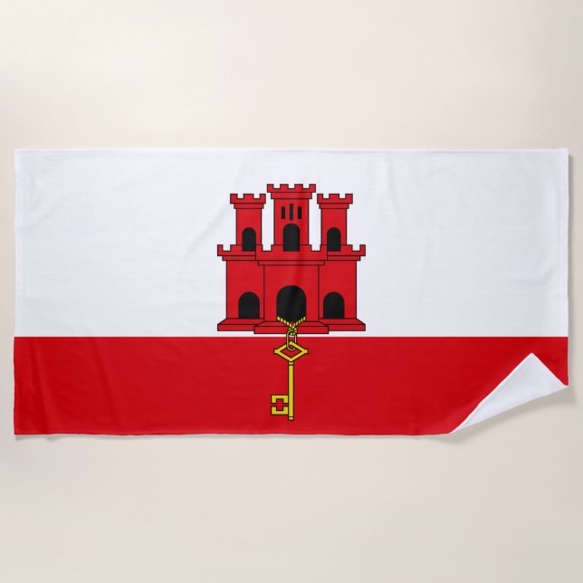 Toalla De Playa Bandera de Gibraltar (Anverso)