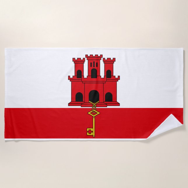 Toalla De Playa Bandera de Gibraltar (Anverso)