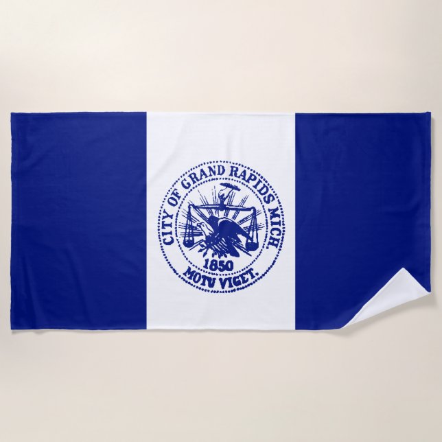 Toalla De Playa Bandera de Grand Rapids (Michigan City) (Anverso)