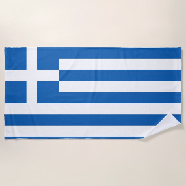 Toalla De Playa Bandera de Grecia  (Anverso)