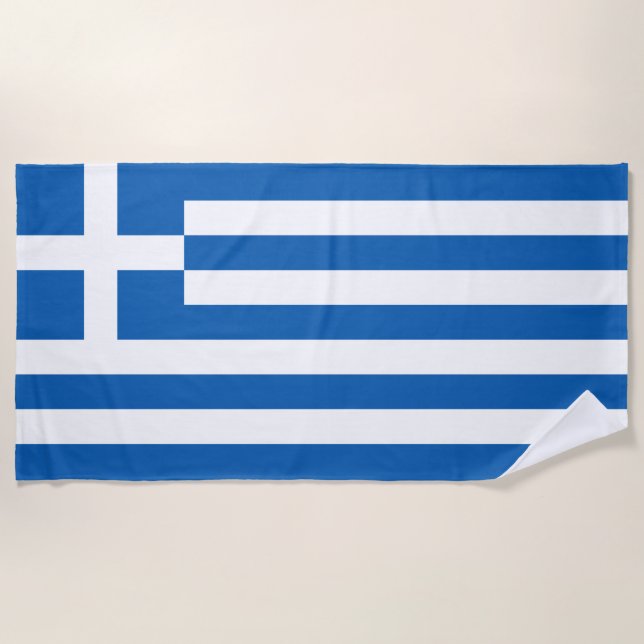 Toalla De Playa Bandera de Grecia (Anverso)
