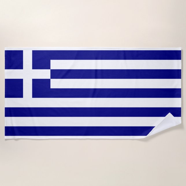 Toalla De Playa Bandera de Grecia (Anverso)