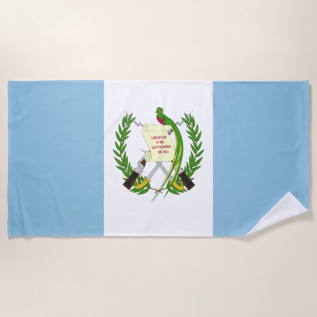 Toalla De Playa Bandera de Guatemala (Anverso)