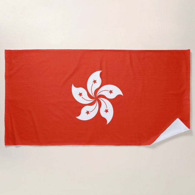 Toalla De Playa Bandera de Hong Kong (Anverso)