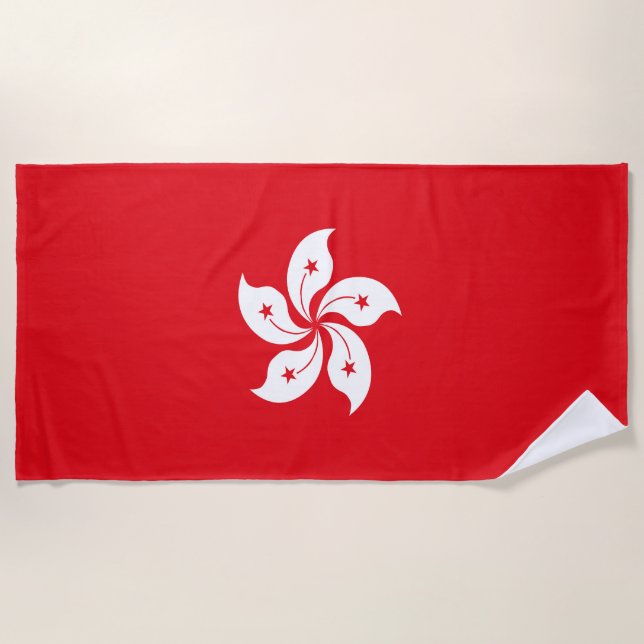 Toalla De Playa Bandera de Hong Kong (Anverso)