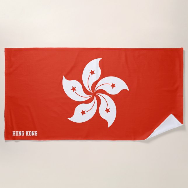 Toalla De Playa Bandera de Hong Kong espléndida patriótica (Anverso)