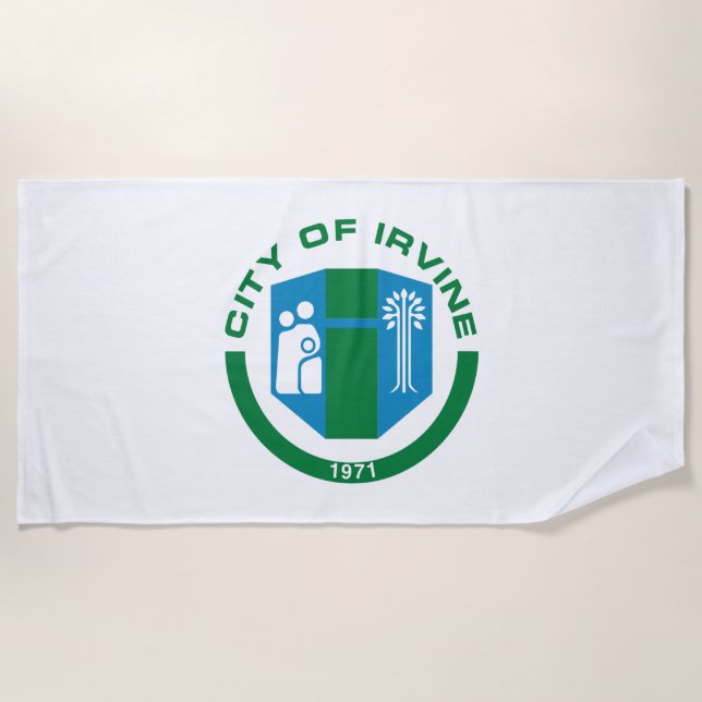Toalla De Playa Bandera de Irvine (California) (Anverso)