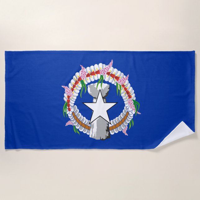 Toalla De Playa Bandera de Islas Marianas del Norte (Anverso)