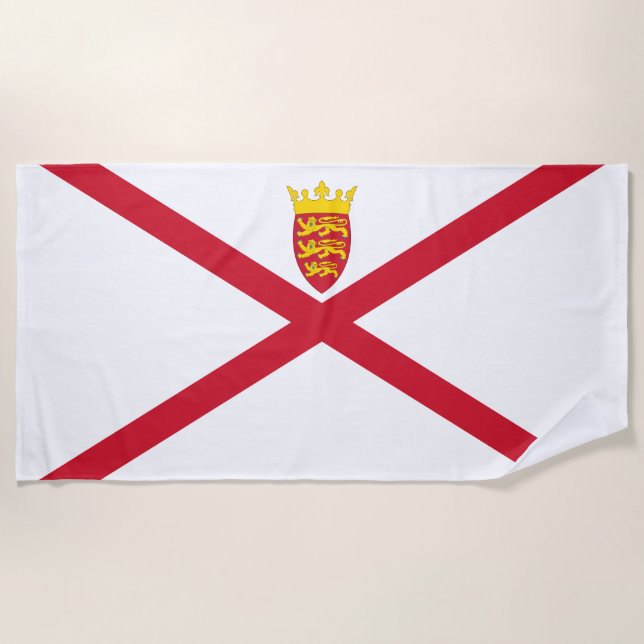 Toalla De Playa Bandera de Jersey (Anverso)