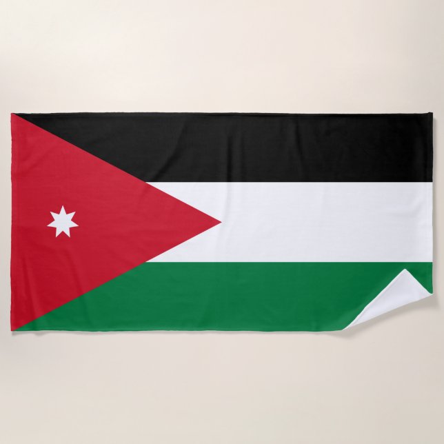 Toalla De Playa Bandera de Jordania (Anverso)