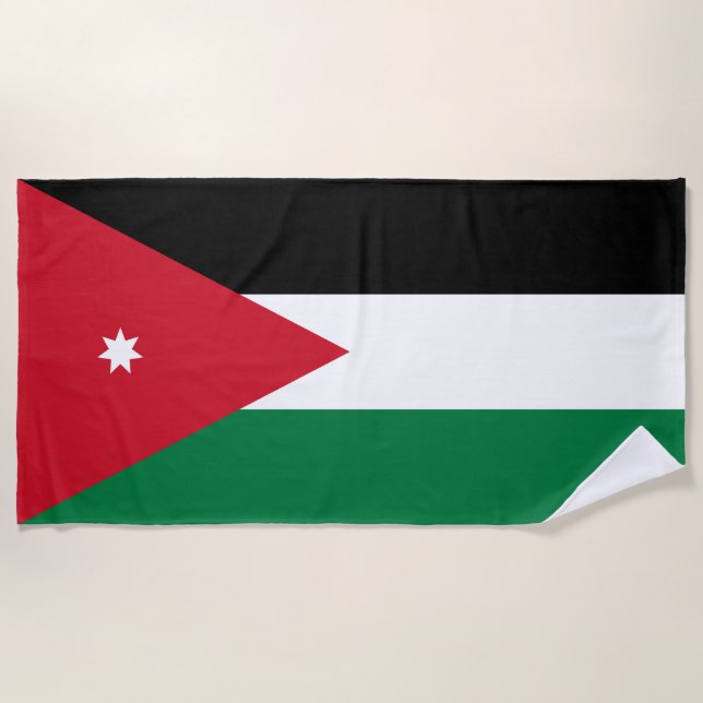 Toalla De Playa Bandera de Jordania (Anverso)