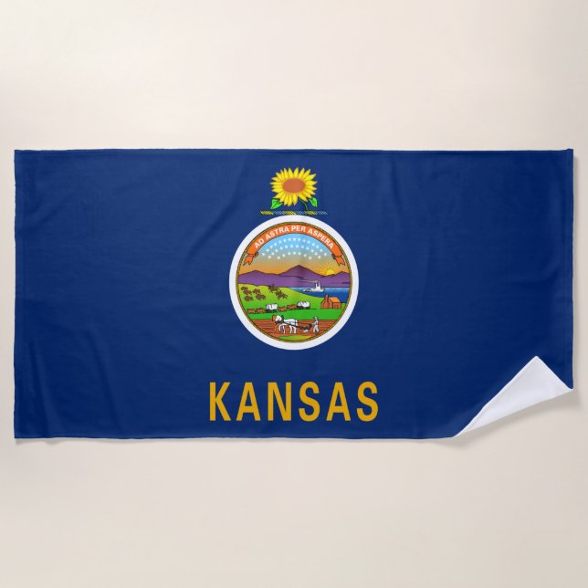Toalla De Playa Bandera de Kansas (Anverso)