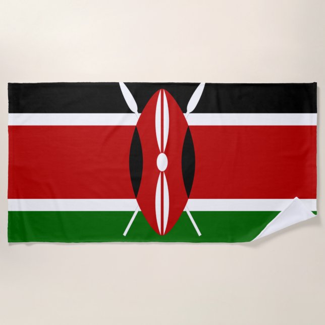 Toalla De Playa Bandera de Kenia  (Anverso)